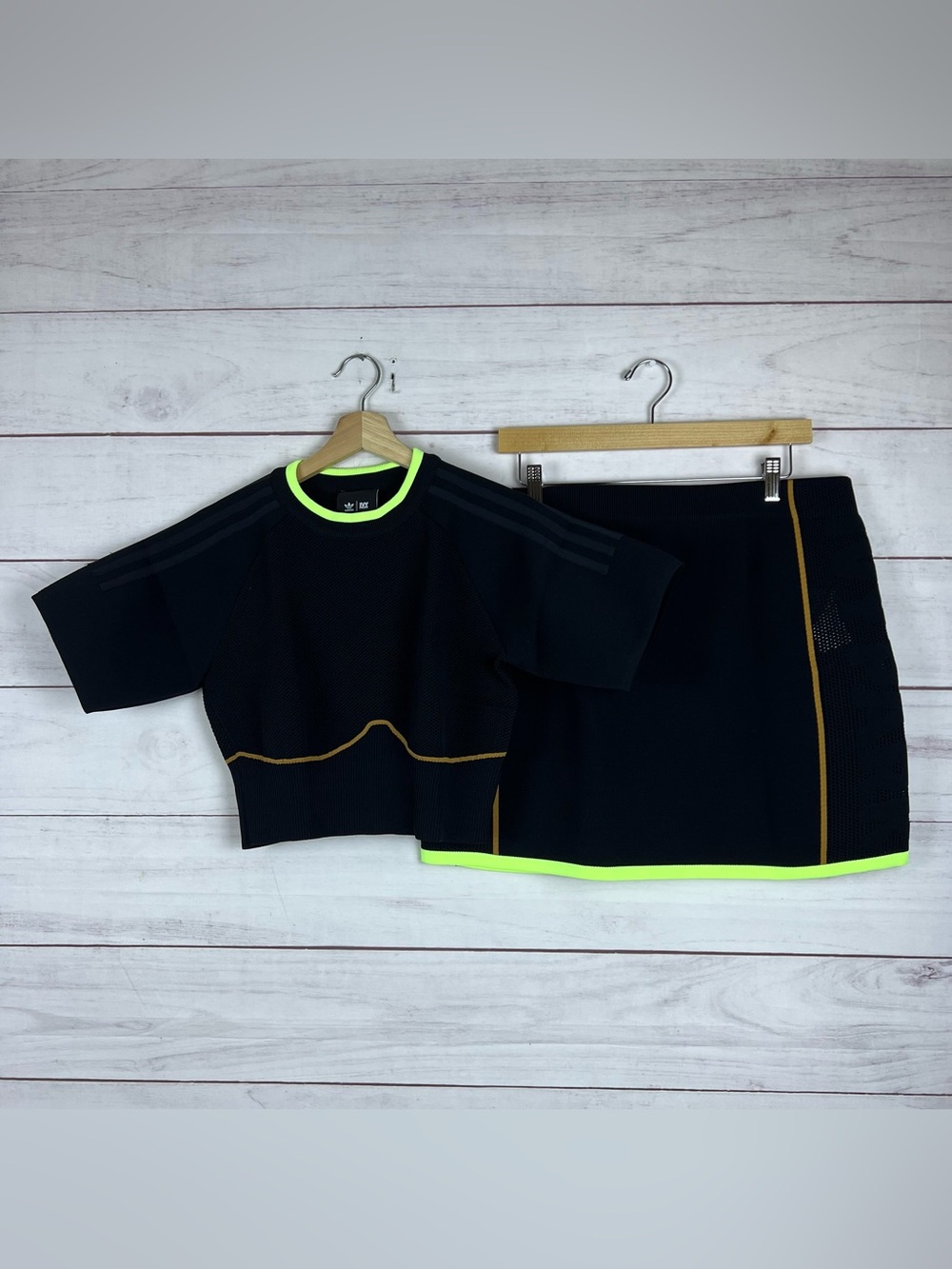 Adidas x Ivy Park Beyonce Black Knit Crop Top and Skirt Set Size 1X